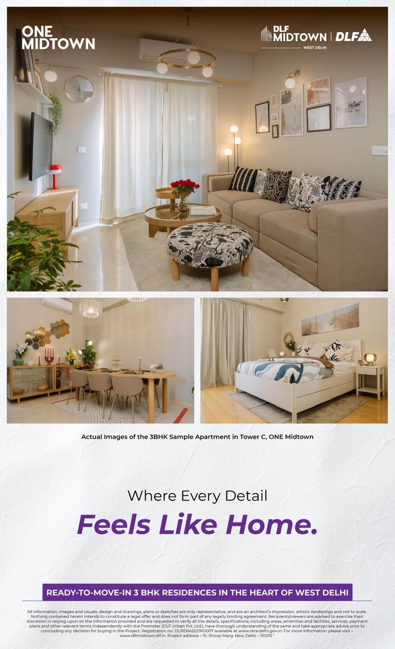 Fully finished 3 BHK sample apartment, Tower C