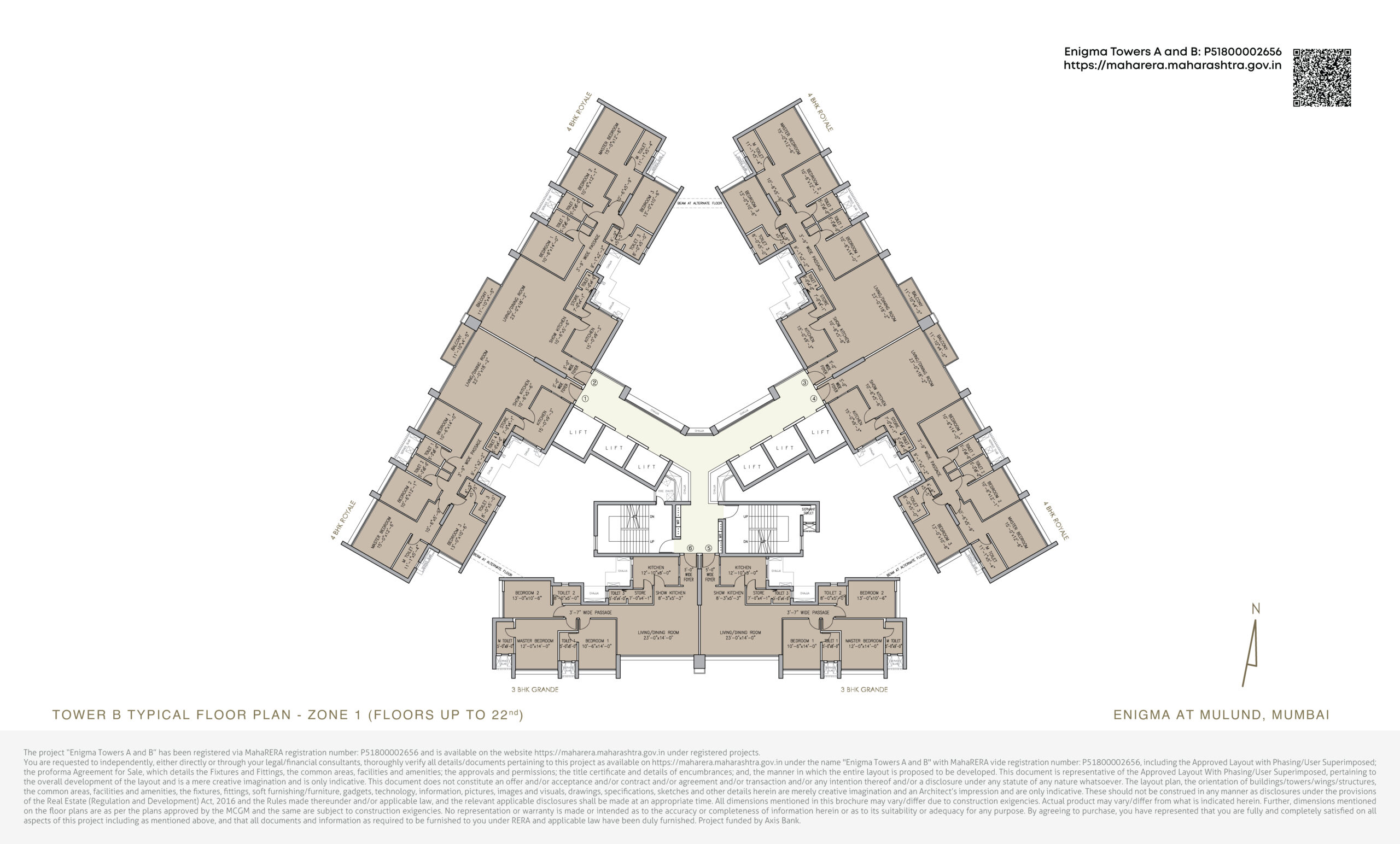 Enigma Tower B typical floor plan (RERA P51800002656)