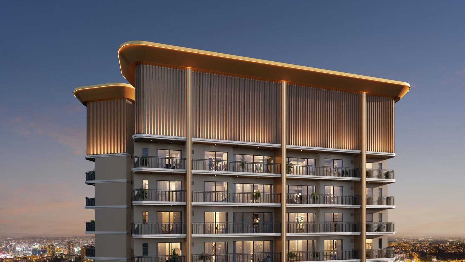 Clubhouse at dusk — artist's impression