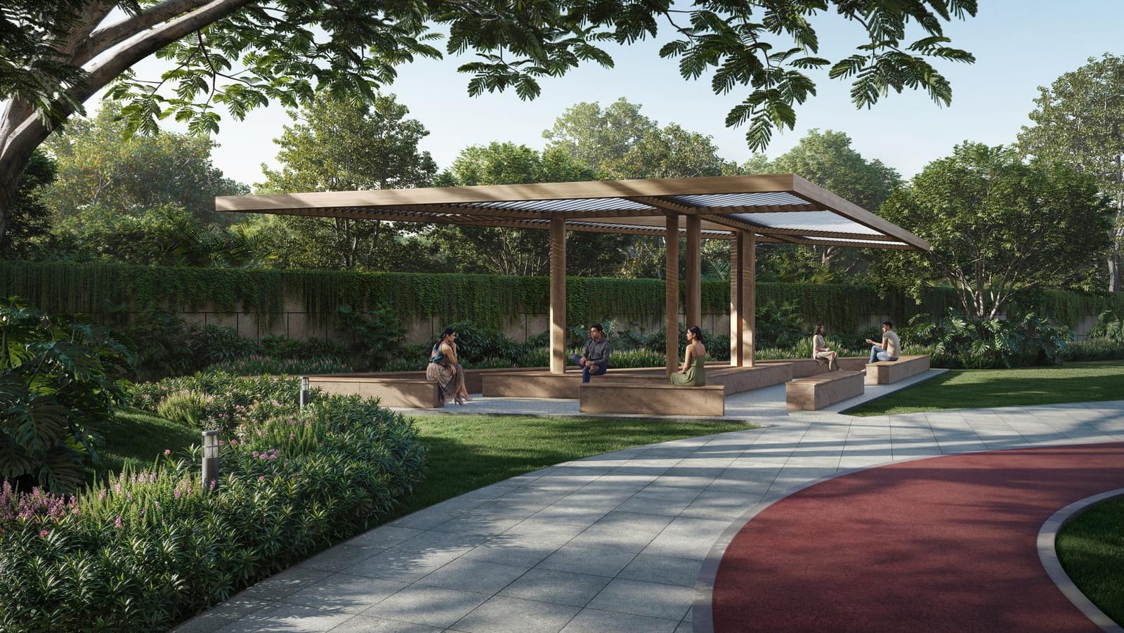 Landscaped gardens, Leafsong Retreat, Greater Noida