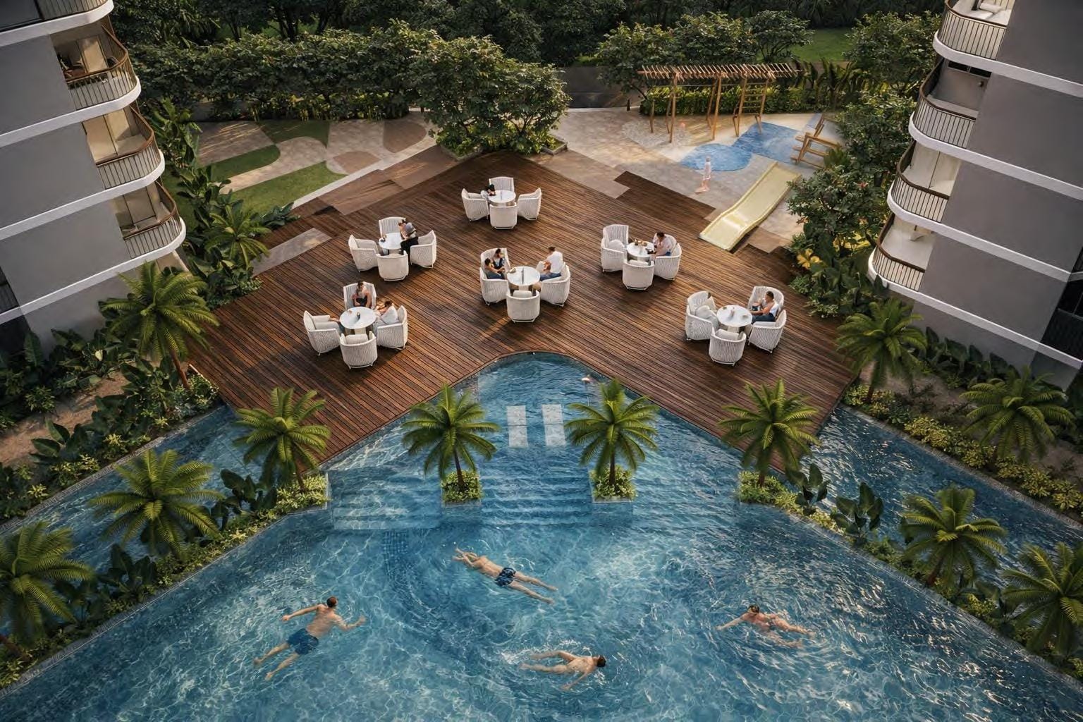 Pool deck café, Leafsong Retreat, Greater Noida