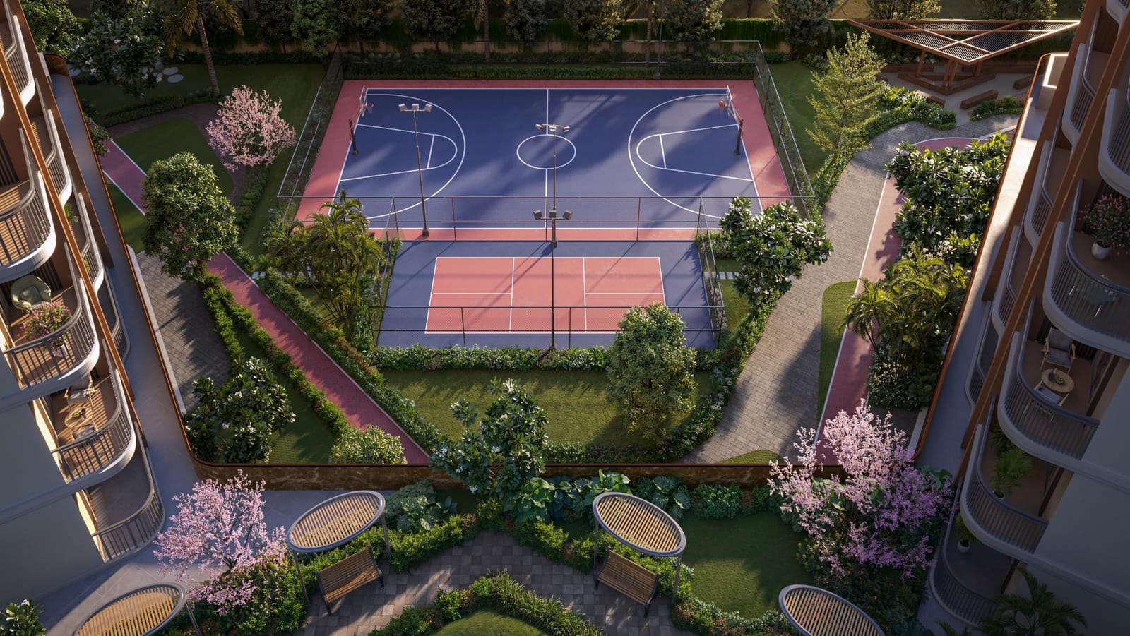 Sports courts, Leafsong Retreat, Greater Noida