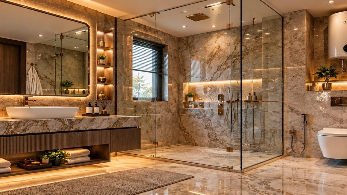 Master bedroom washroom, 3 BHK — artist's impression