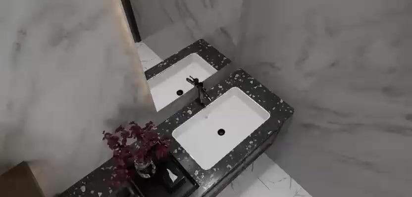 Attached washroom, 3 BHK sample flat — artist's impression