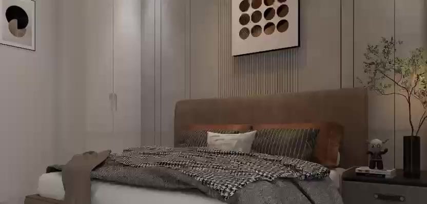 Second bedroom, 3 BHK sample flat — artist's impression