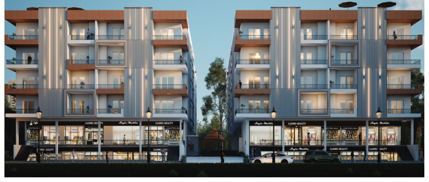 Front elevation with high-street retail — artist's impression